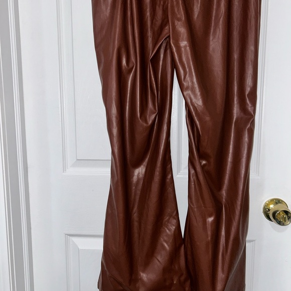 Brown Faux Leather Pants - Picture 10 of 10
